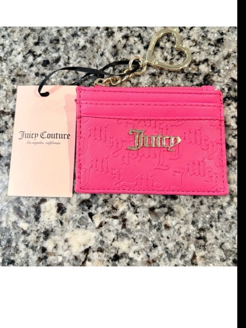 NWT- Juicy Couture Spring Fling ID Card Case in Pink Flash